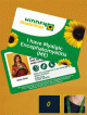 Front and back view of a Sunflower condition card with text on the back of the card, portrait of a person, disability icons and a Sunflower lanyard inset under the card.