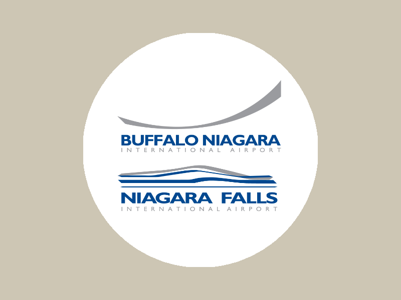 Buffalo Niagara Airport and Niagara Falls Airport logos