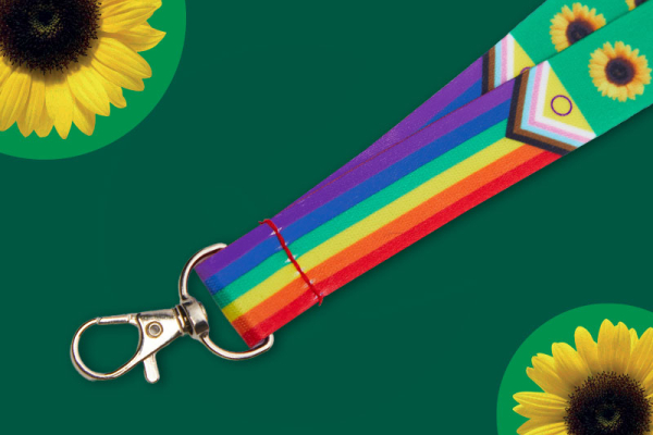 European launch of the new Sunflower Lanyard with the Intersex-Inclusive Pride flag